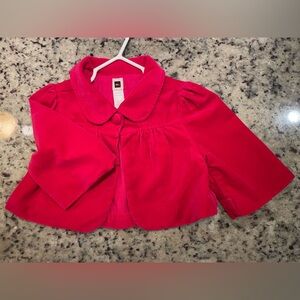 Toddler girls Tea pink crushed velvet overcoat 3/4 baby doll trapeze retail $148